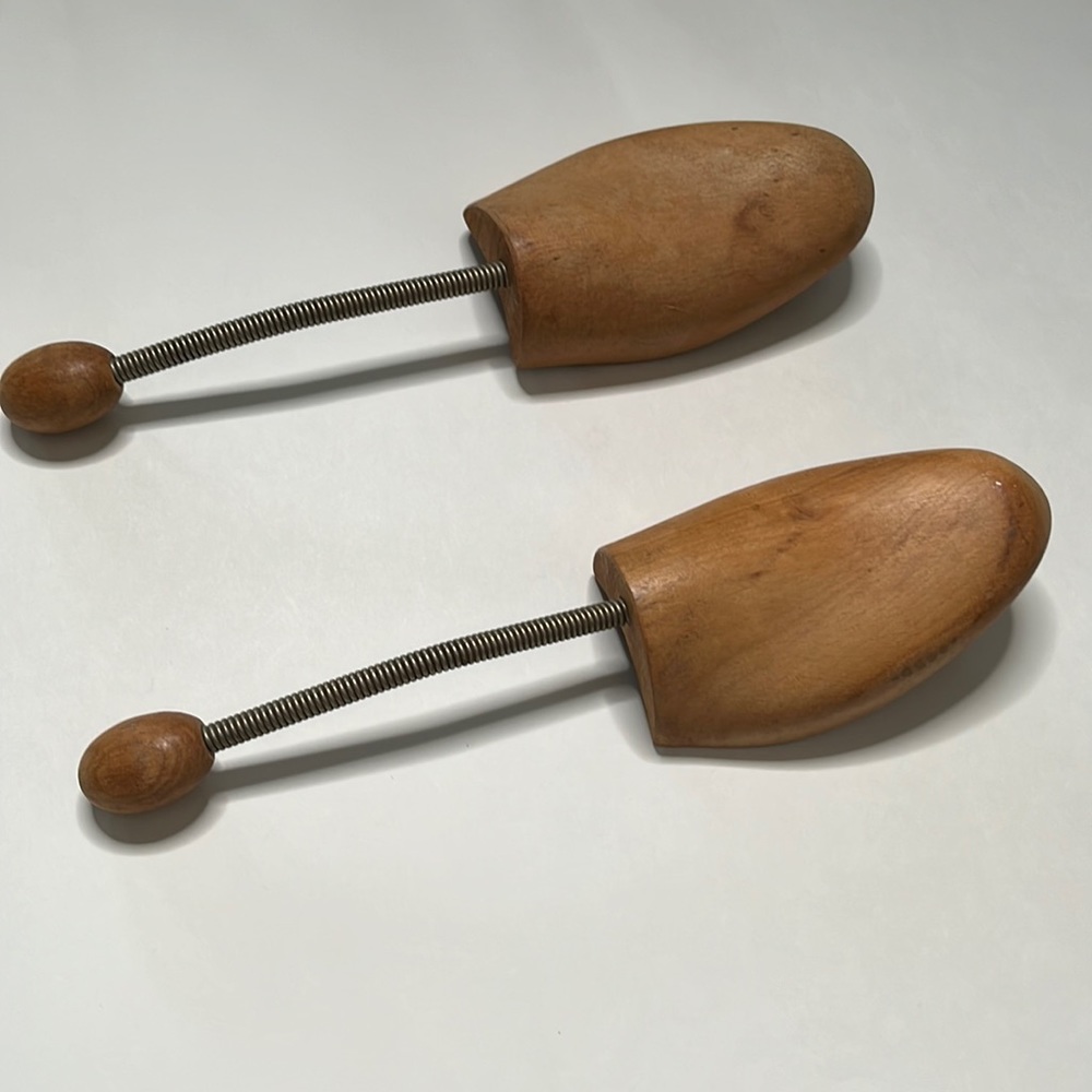 Wood metal vintage shoe trees